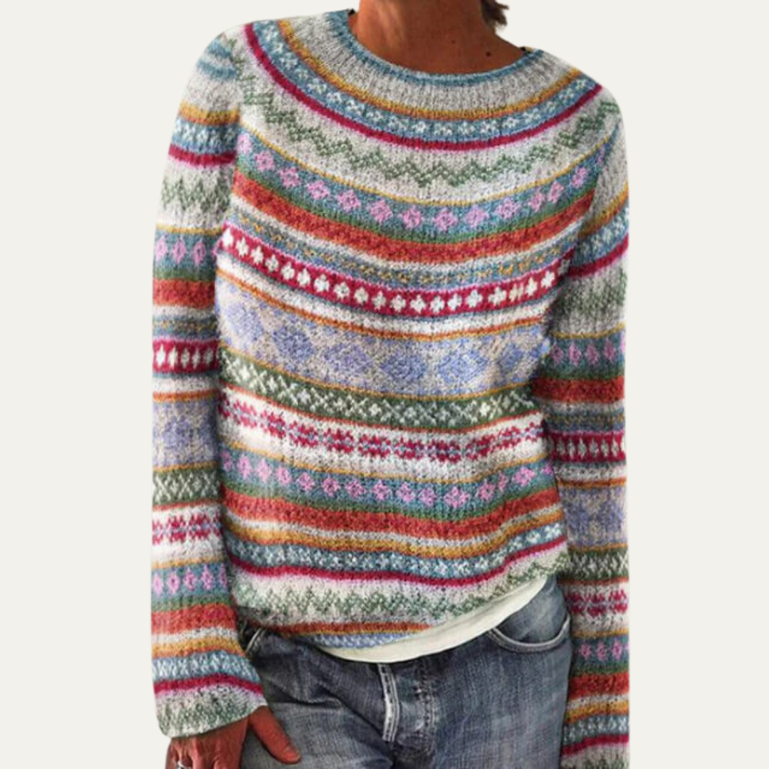 Ladies Classic Patterned Pullover Sweater - OutfitLondon