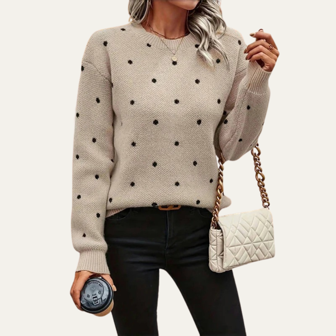 Ladies Classic Spotted Pullover Sweater