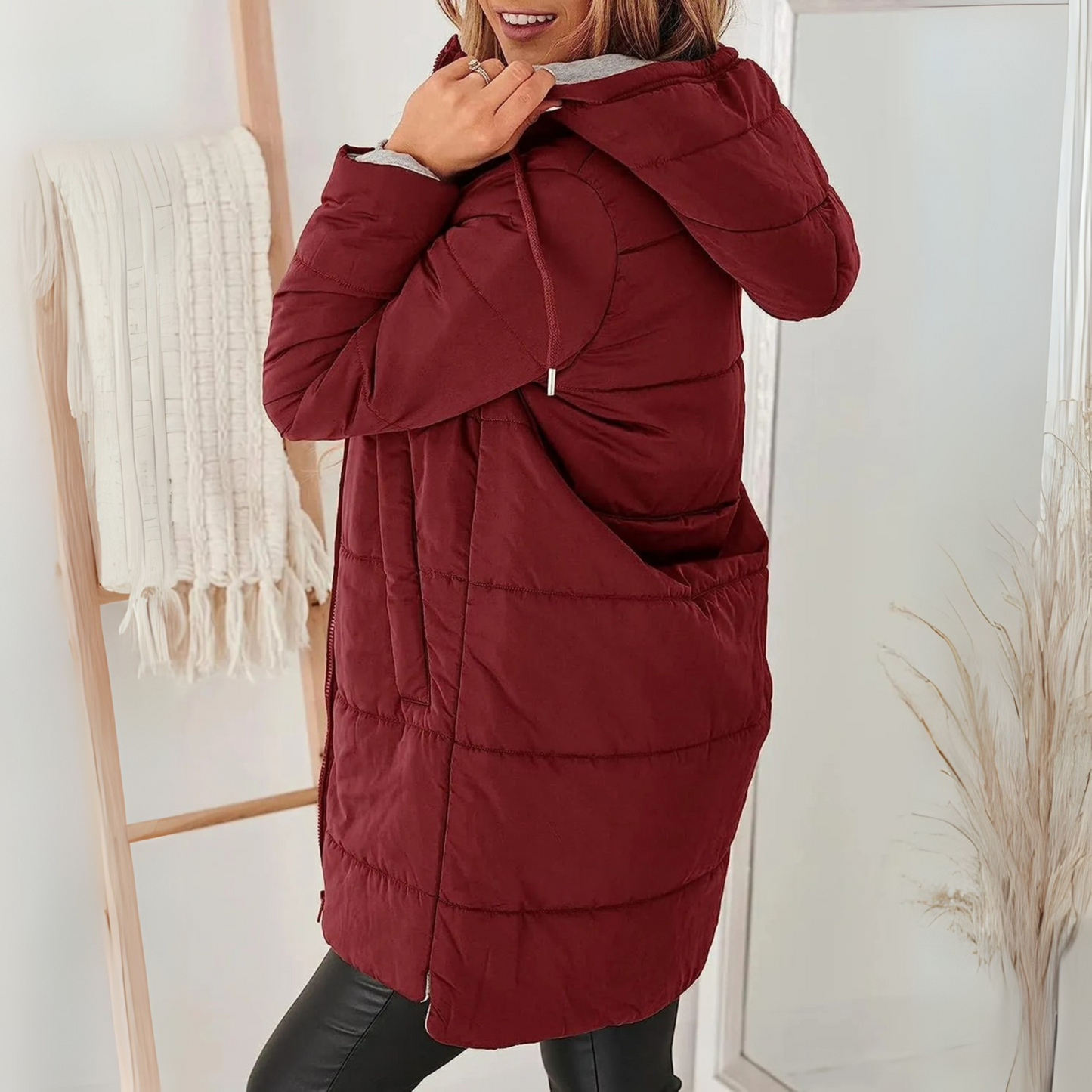Warm Lightweight Down Filled Hooded Jacket