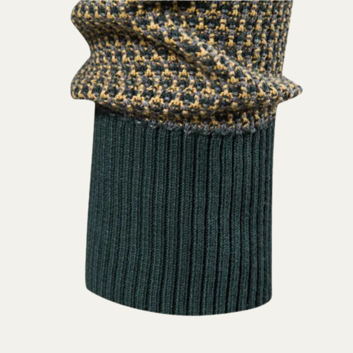 Warm Crew Neck Men's Winter Sweater with Contrast Details