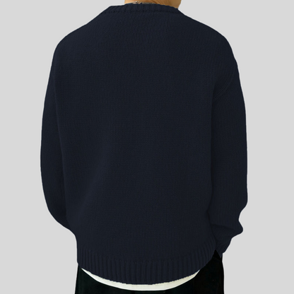 Men's Big Chunky Cable Knit Crew Sweater