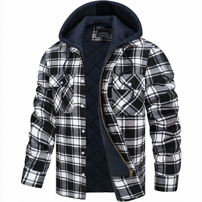 Hooded Flannel Shirt Jacket for Men