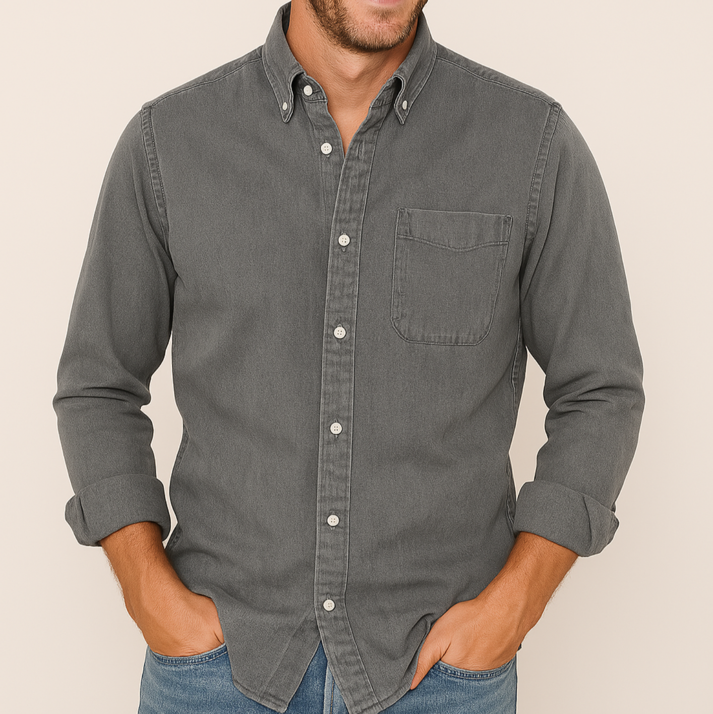 Comfortable Men's Casual Button Down Shirt