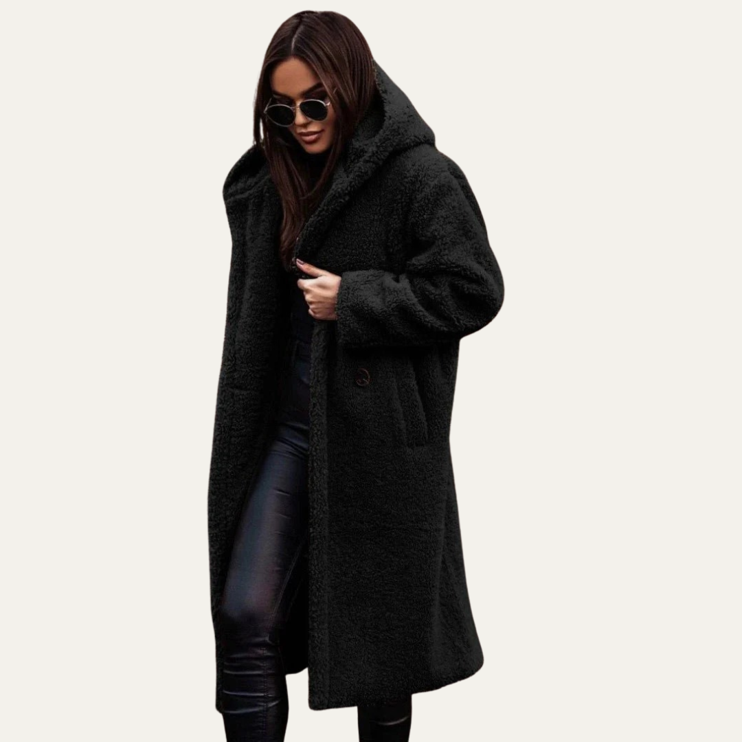 Ladies Large Faux Fur Parka Coat