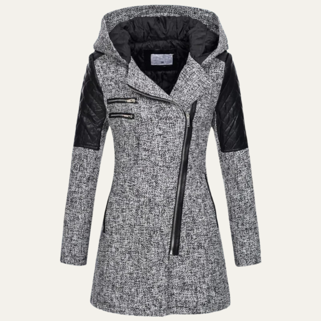 Warm Waterproof Ladies Long Asymmetrical Coat