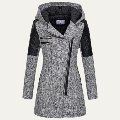 Warm Waterproof Ladies Long Asymmetrical Coat