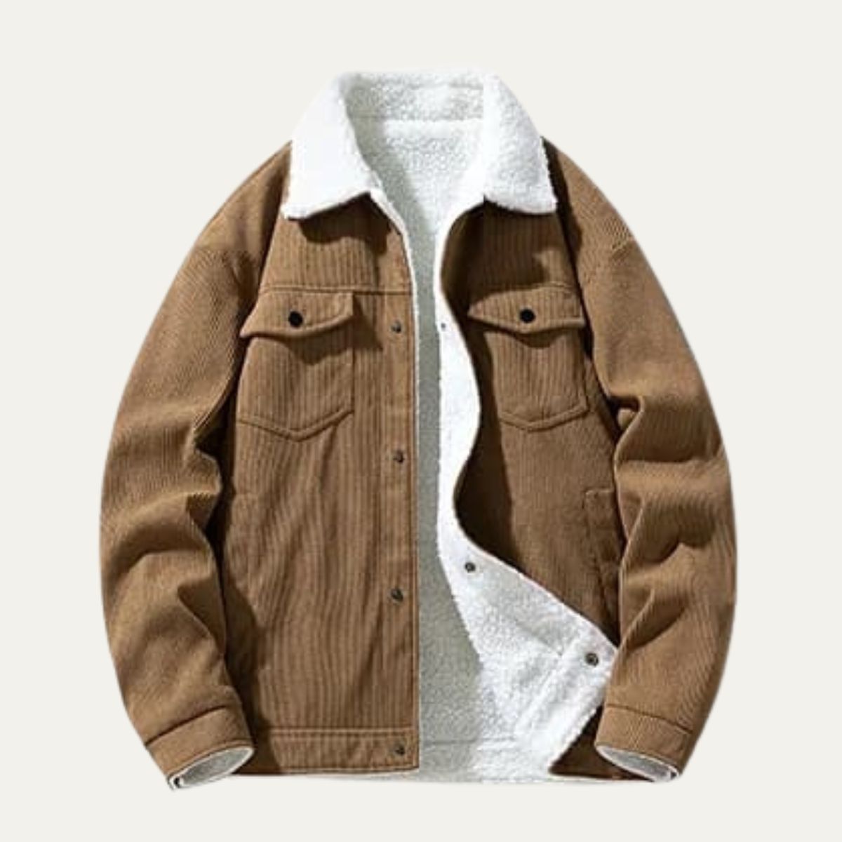 Warm Mens Corduroy Fleece Lined Jacket