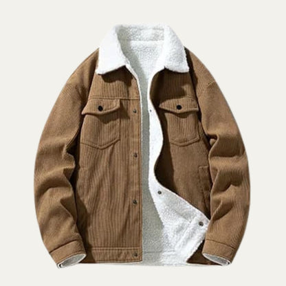 Warm Mens Corduroy Fleece Lined Jacket