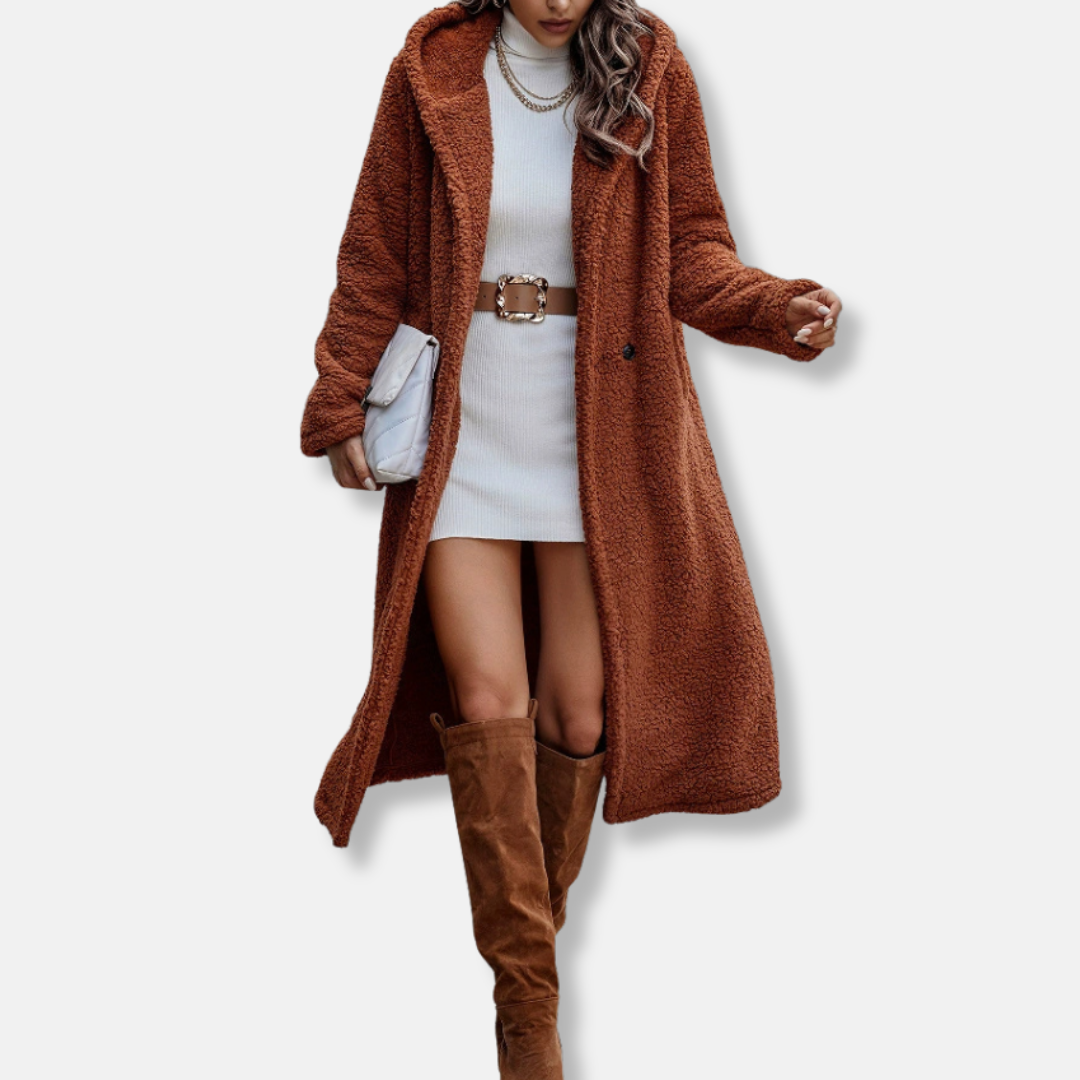 Soft Hooded Women's Fleece Coat Relaxed Fit