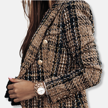 Classic Plaid Two Button Women's Blazer