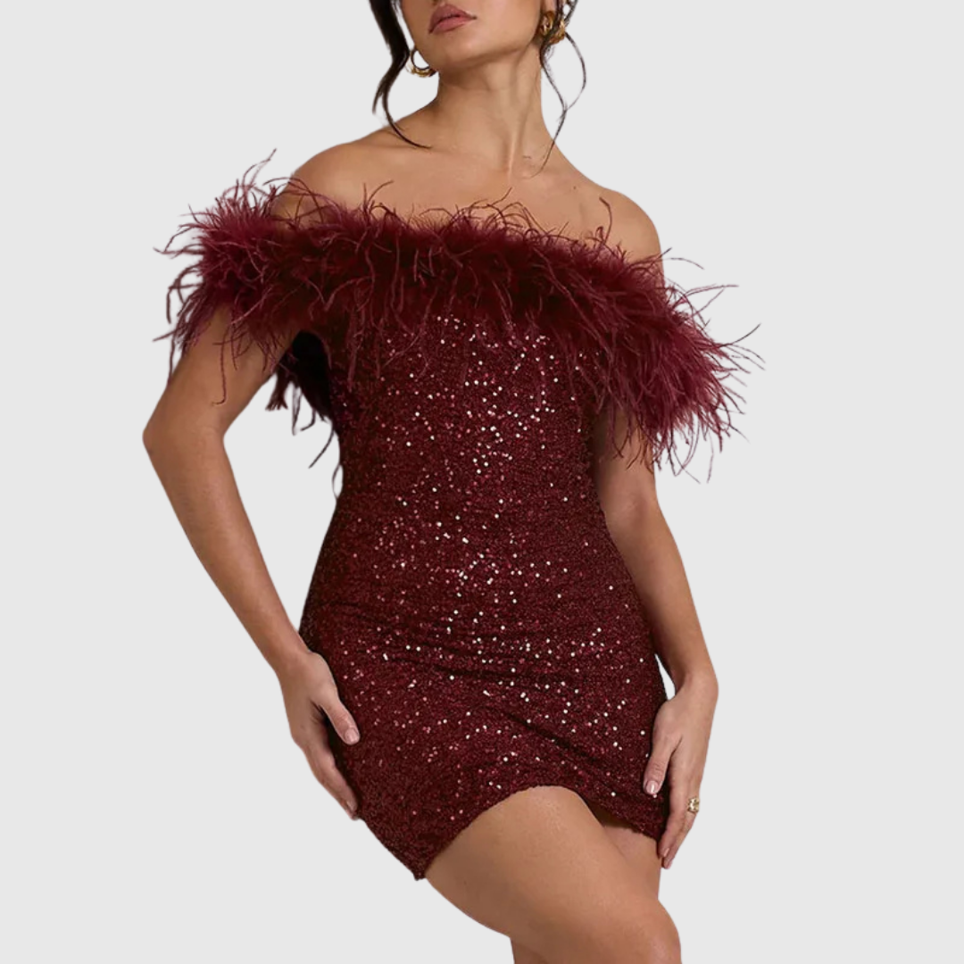 Sparkly Off Shoulder Party Dress
