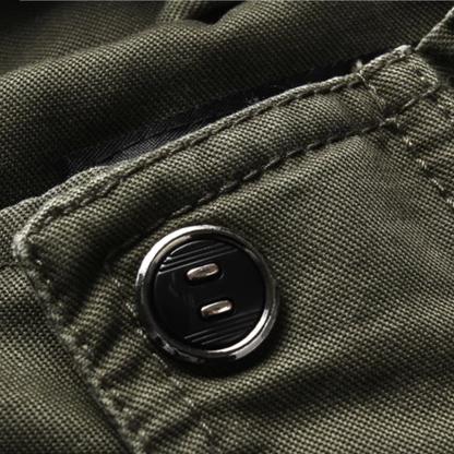 Men's Synthetic Leather Bomber Coat with Pocket Detail