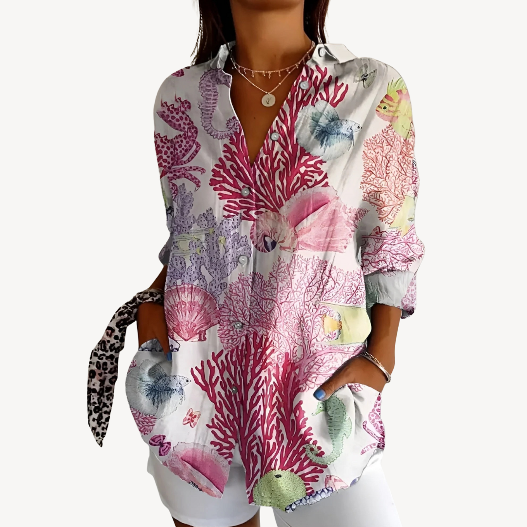 Classic Ladies Printed Blouse - OutfitLondon