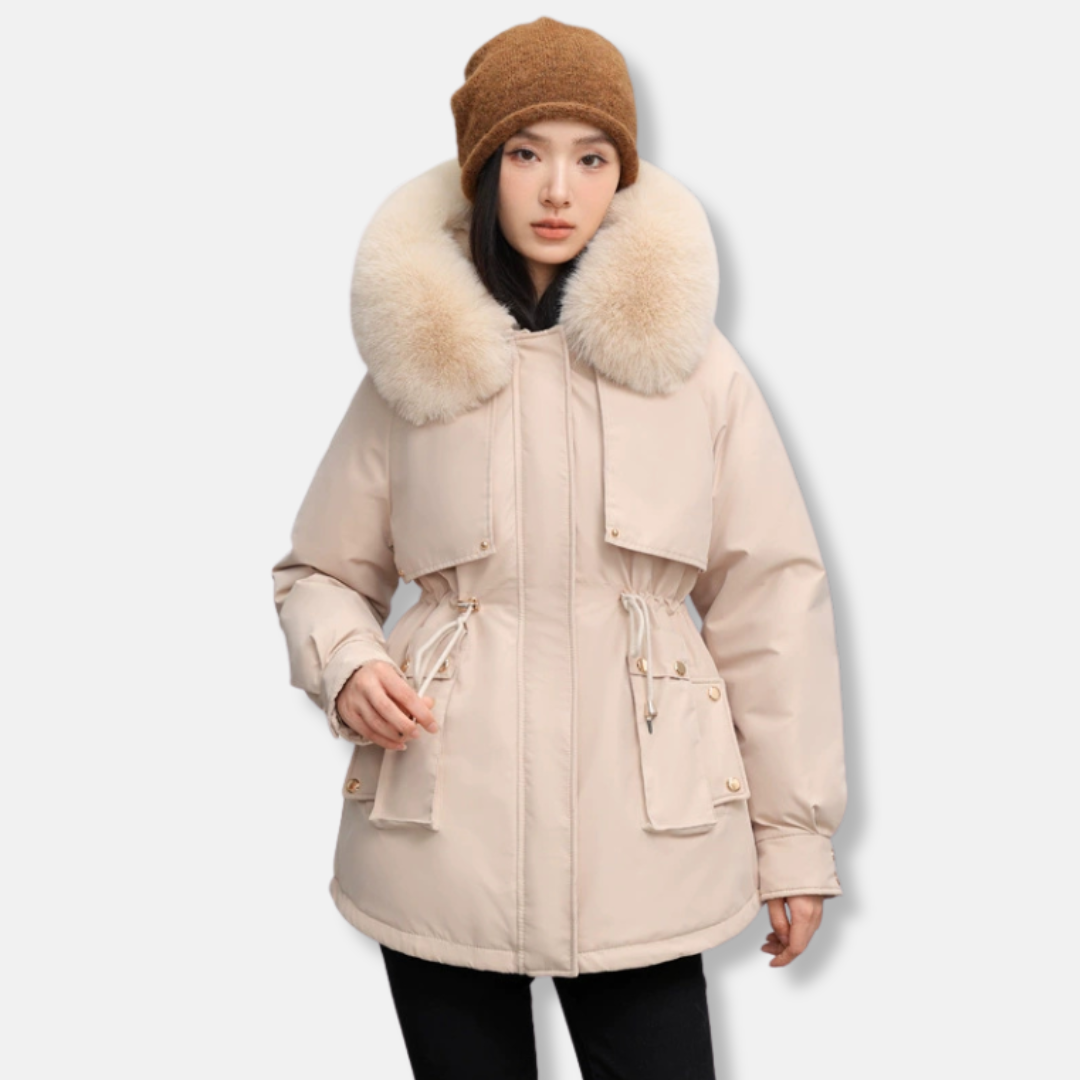 Waterproof Women's Parka Coat with Removable Fur Trim - OutfitLondon