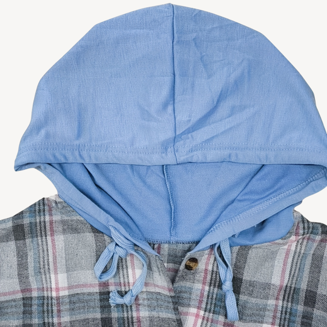 Ladies' Checked Hooded Shirt Jacket