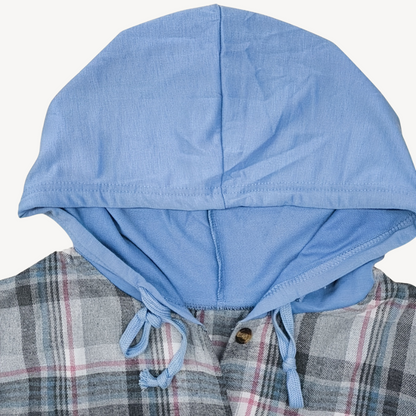 Ladies' Checked Hooded Shirt Jacket