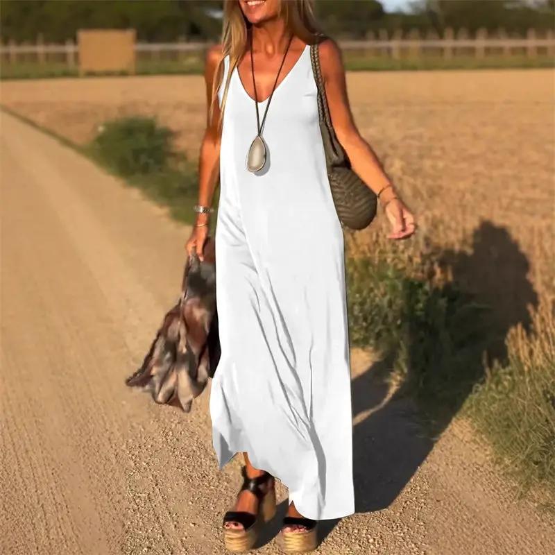 Comfy V-Neck Summer Maxi Dress