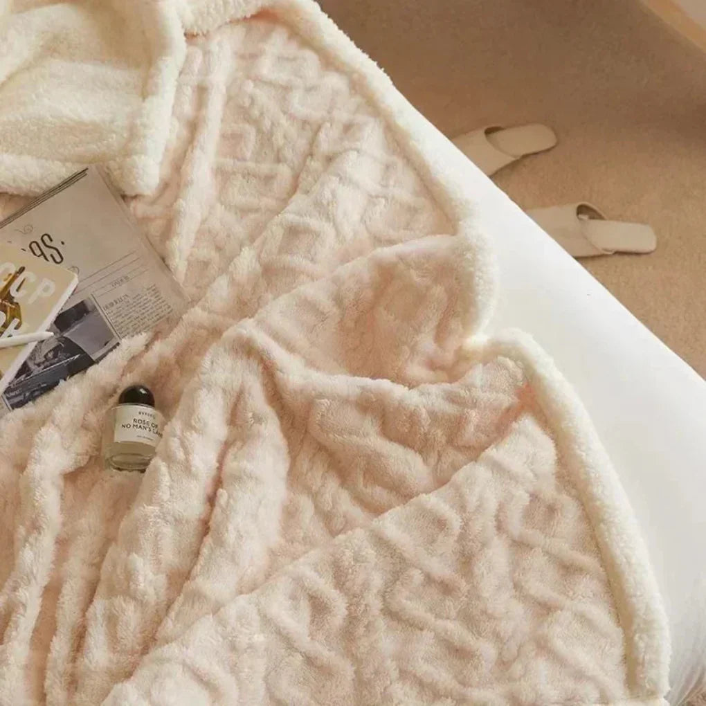 Plush Heavyweight Wool Throw Blanket