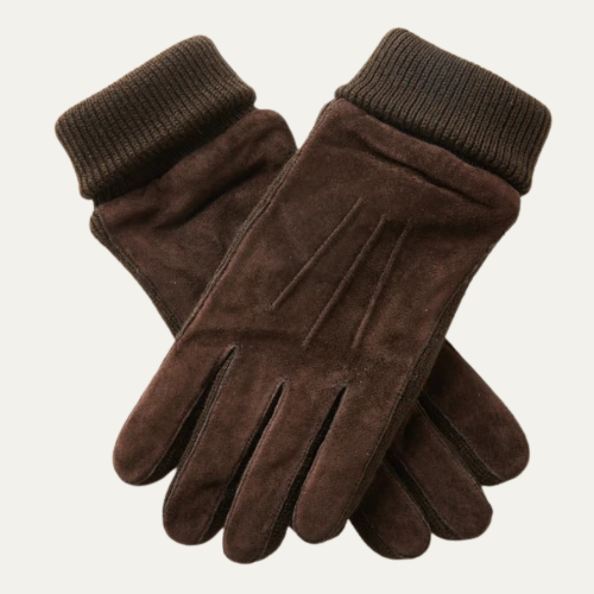 Warm Men's Suede Gloves with Fleece Lining