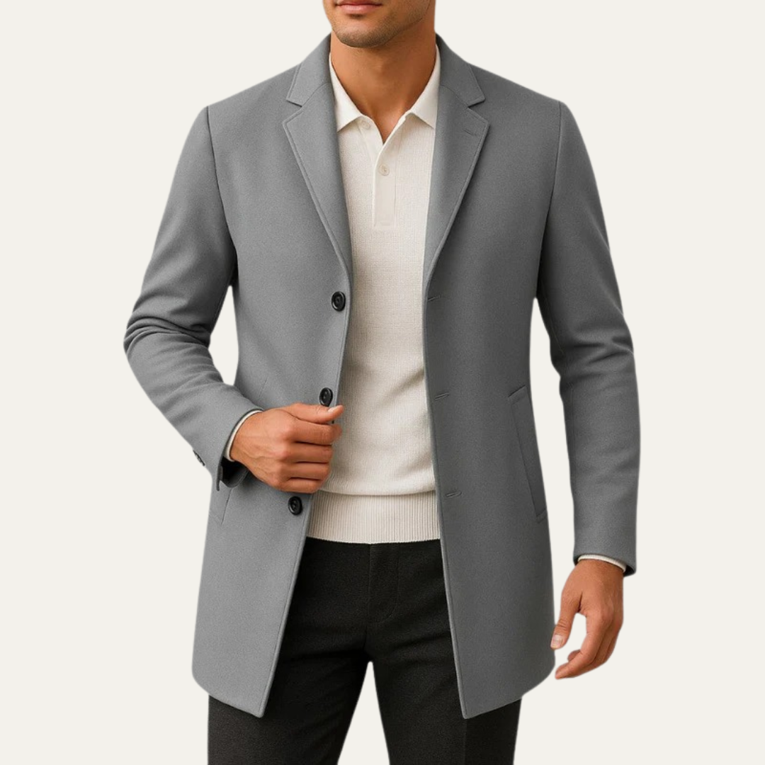 Simple Classic Fit Overcoat for Men