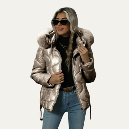 Shiny Insulated Puffer Coat for Women