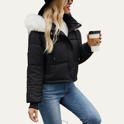 Short Puffy Winter Coat for Women