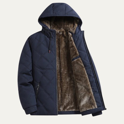 Warm Men's Fleece Lined Hooded Winter Parka Coat