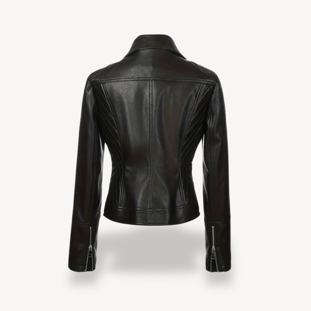 Vegan Leather Moto Jacket for Ladies