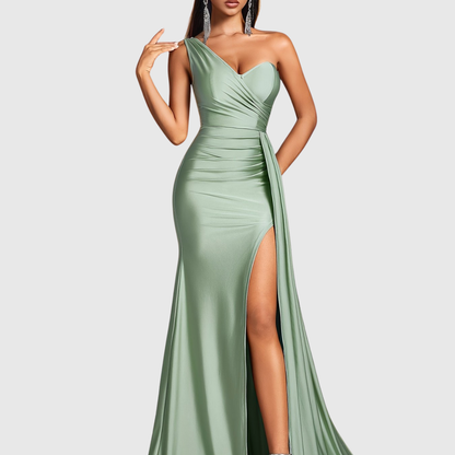 Asymmetrical Floor Length Evening Dress