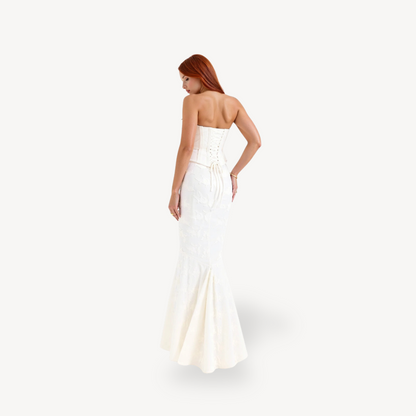 Sleeveless Corset Evening Gown Lace Dress
