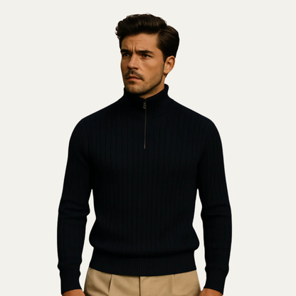 Men's Thermal Quarter Zip Fleece Sweater
