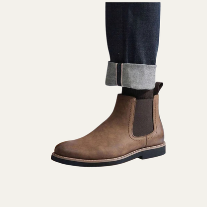 Men's Black Leather Chelsea Ankle Boot