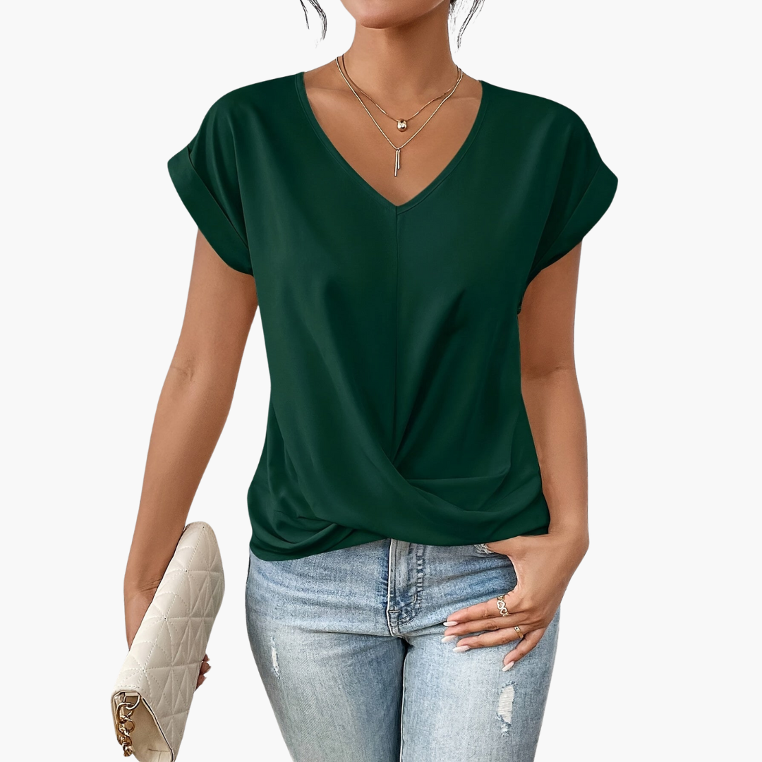 Relaxed Fit Womens Tee with Sweetheart Neckline