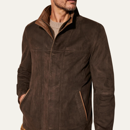 Classic Men's Vintage Suede Bomber Jacket