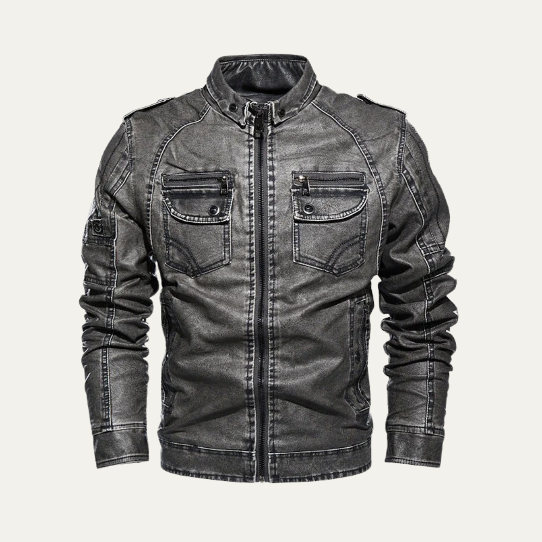 Classic Mens Leather Motorcycle Jacket