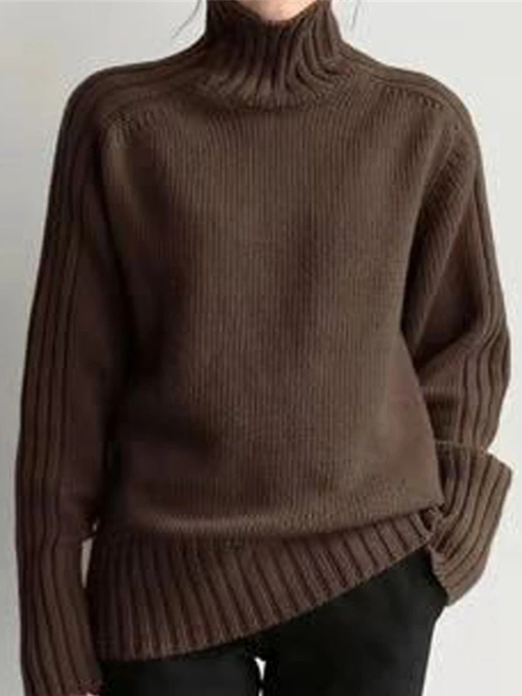 Soft Women's Thick Cable Knit Turtleneck Sweater