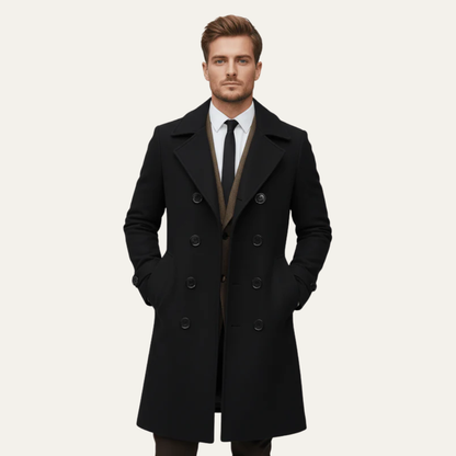 Classic Fit Double Breasted Wool Overcoat
