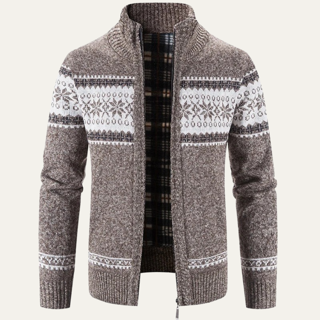 Warm Winter Cable Knit Mens Cardigan Sweater