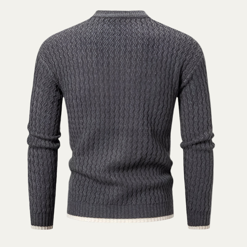 Men's Thick Cable Knit Crew Sweater