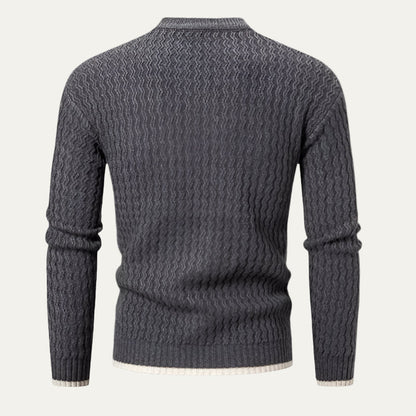 Men's Thick Cable Knit Crew Sweater