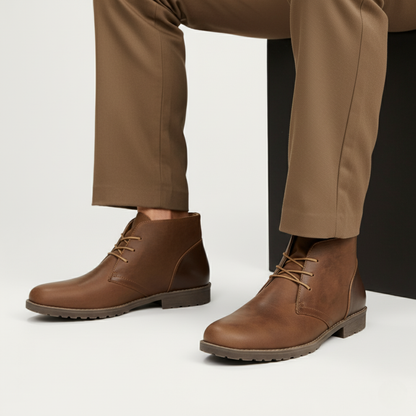 Vintage Men's Brown Leather Ankle Boots