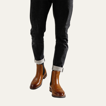 Stylish Men's Leather Ankle Chelsea Boots