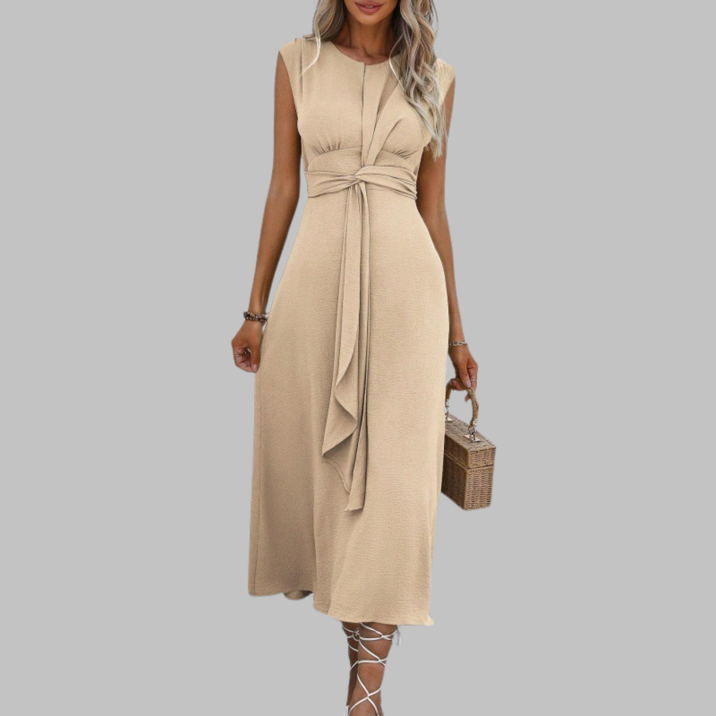Chic Strapless Round Neck Maxi Dress