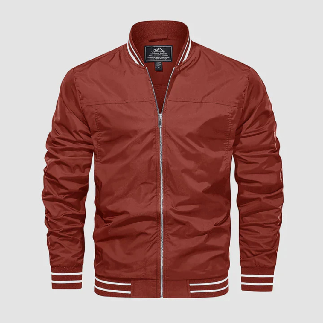Men's Vintage Style Stripe Bomber Jacket