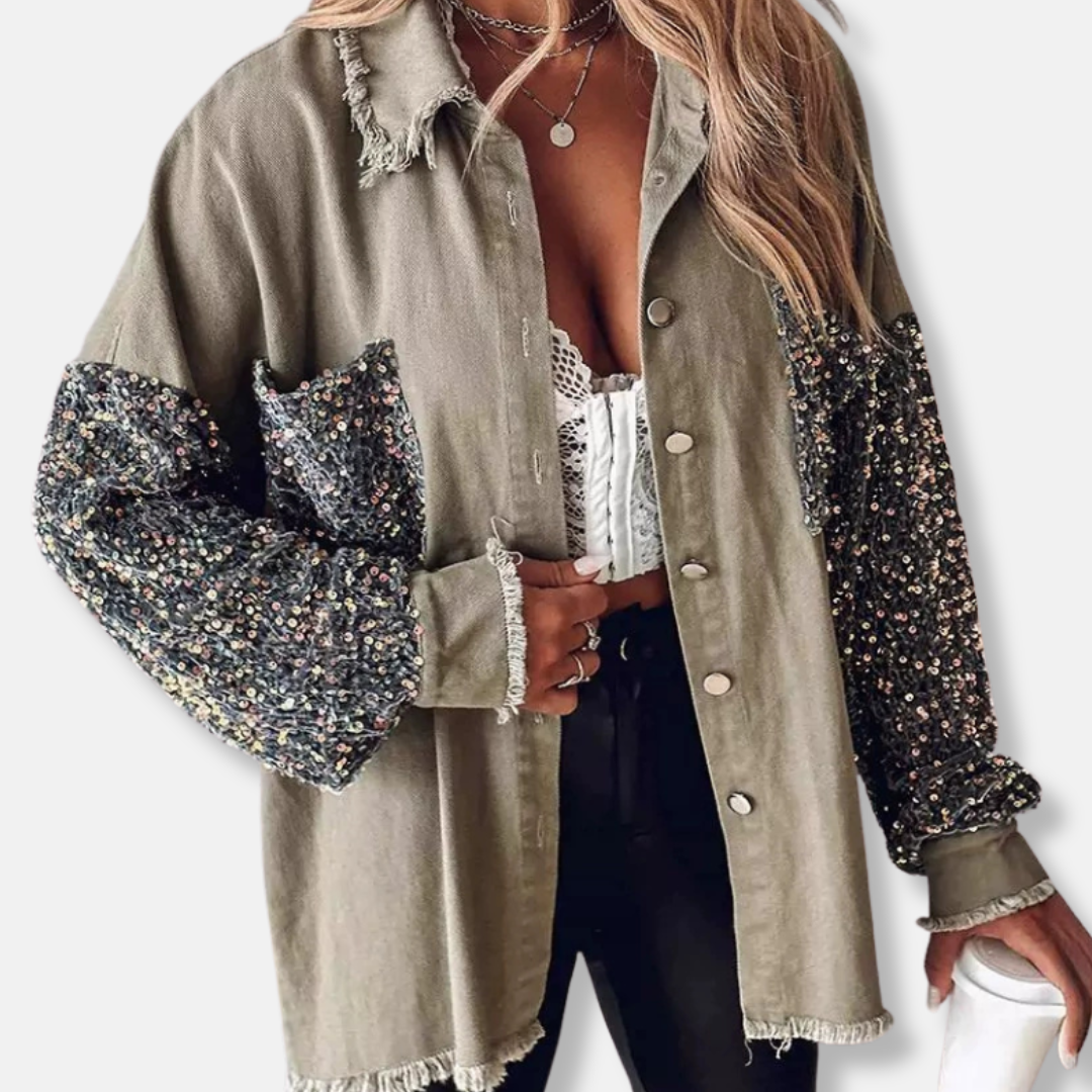 Women's Plus Size Coat with Zebra Print Sleeves