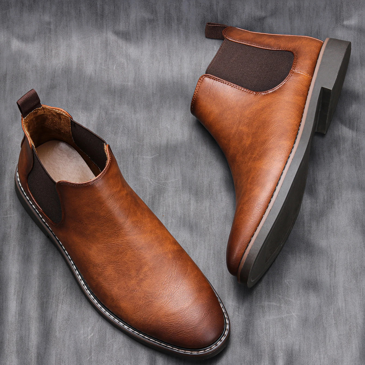 Brown Leather Men's Chelsea Ankle Boots