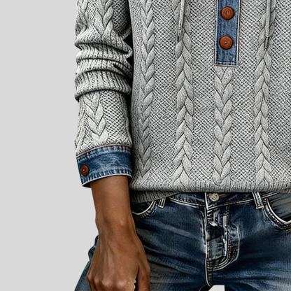 Soft Knit Hooded Sweatshirt Pullover