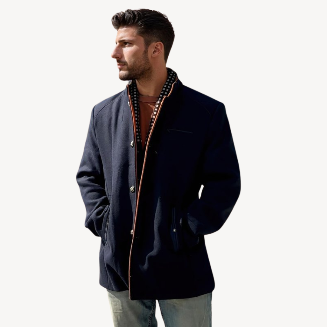 Relaxed Fit Mens Button Down Coat
