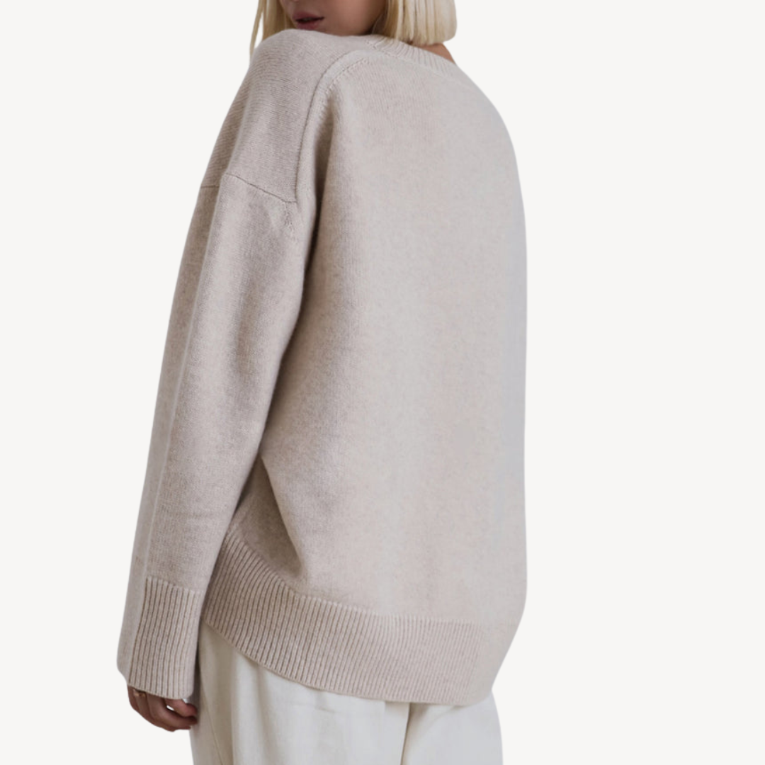 Large Soft Wool Crew Neck Sweater for Women