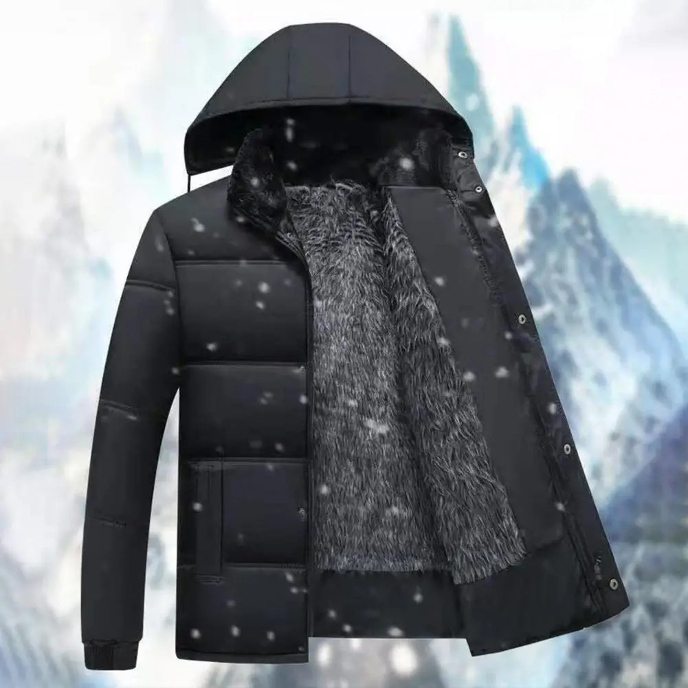 Insulated Men's Quilted Hooded Parka Coat